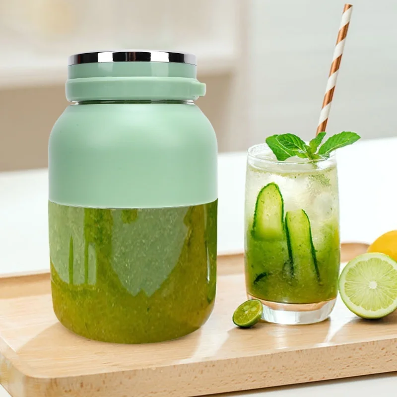 Portable Blender 800ml Electric Personal Blender For Shakes Smoothies Cordless Rechargeable Portable Juicer Cup With Lid Straw