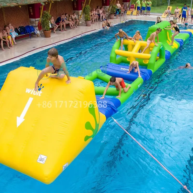 Outdoor Adult Large Inflatable Floating Aqua Play Rush Pass Sports Water Park Games Obstacle Course Combination