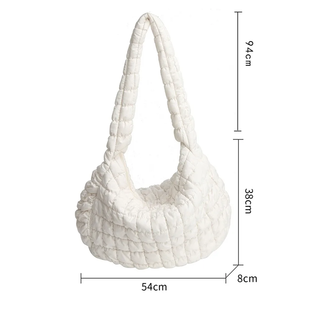 Padding Quilted Tote Bag for Women Quilted Large Capacity Puffer Tote Bag Lightweight Solid Color Crossbody Purse Women Girls