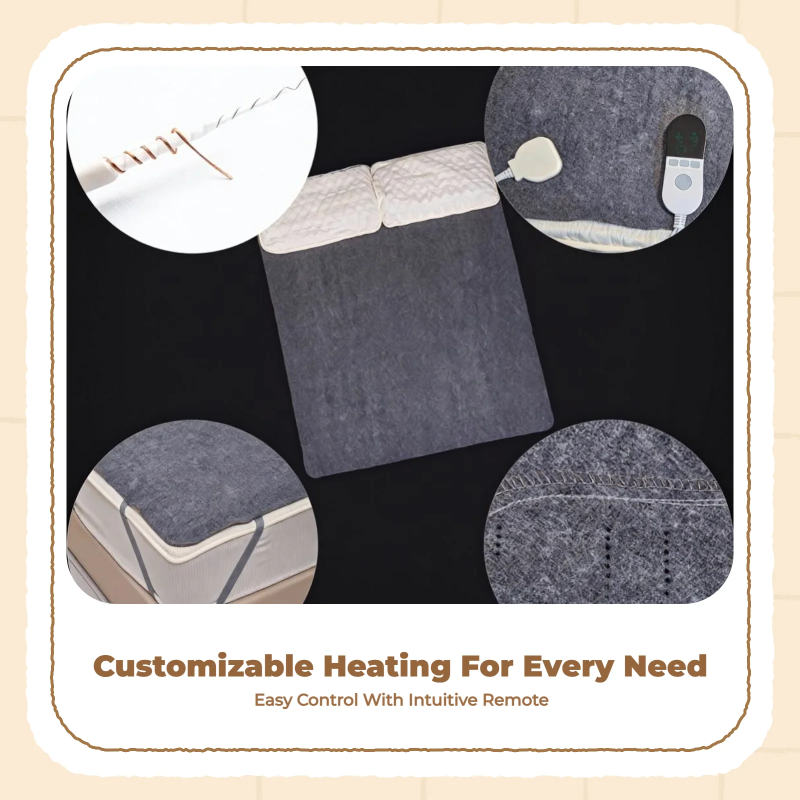 

Heated blanket with timer, auto-off