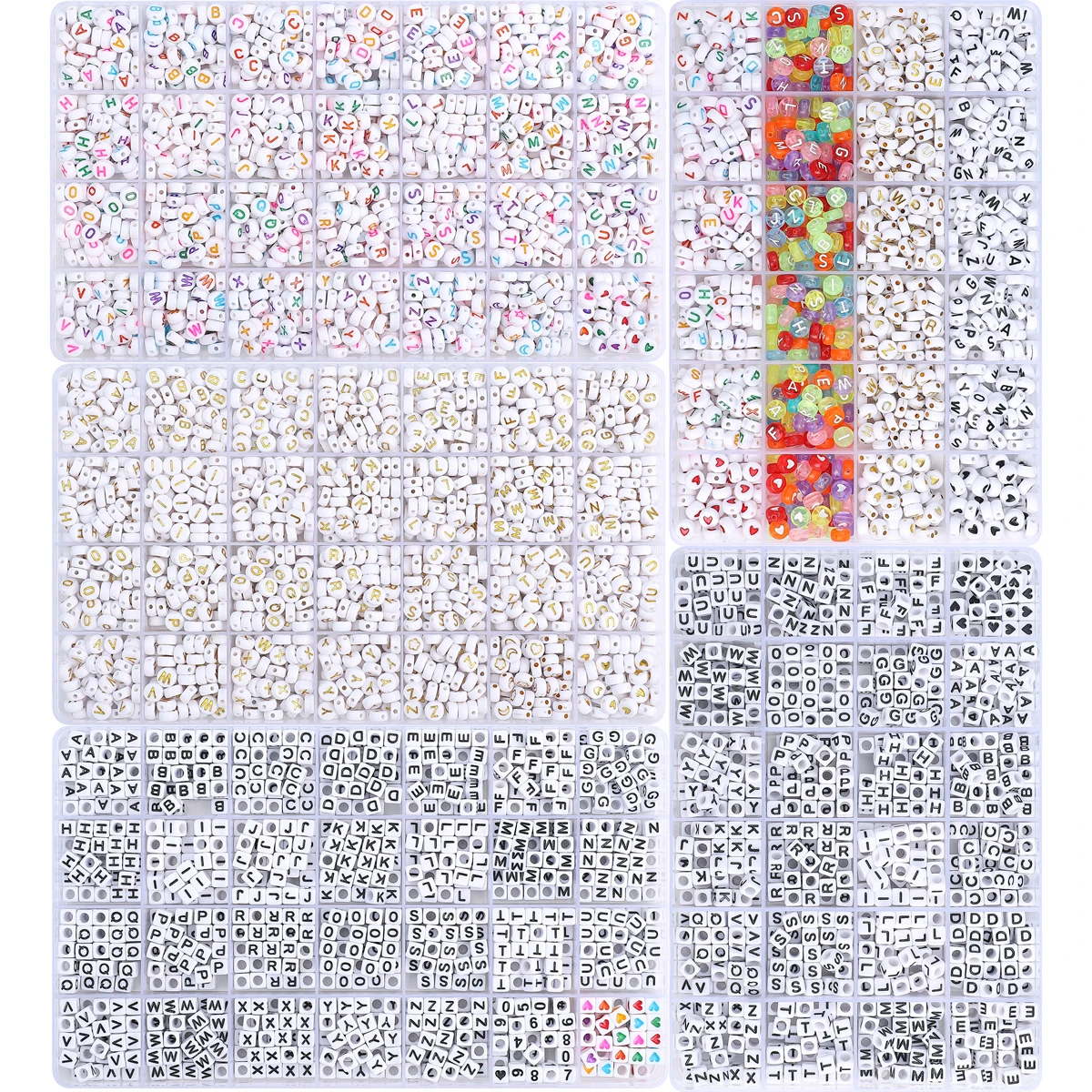 1 Set/Bag 24/28 Grid Box Of Acrylic 26 Letter Bead Set, Handcrafted DIY Making Jewelry, Earrings, Necklaces, Accessories Materia