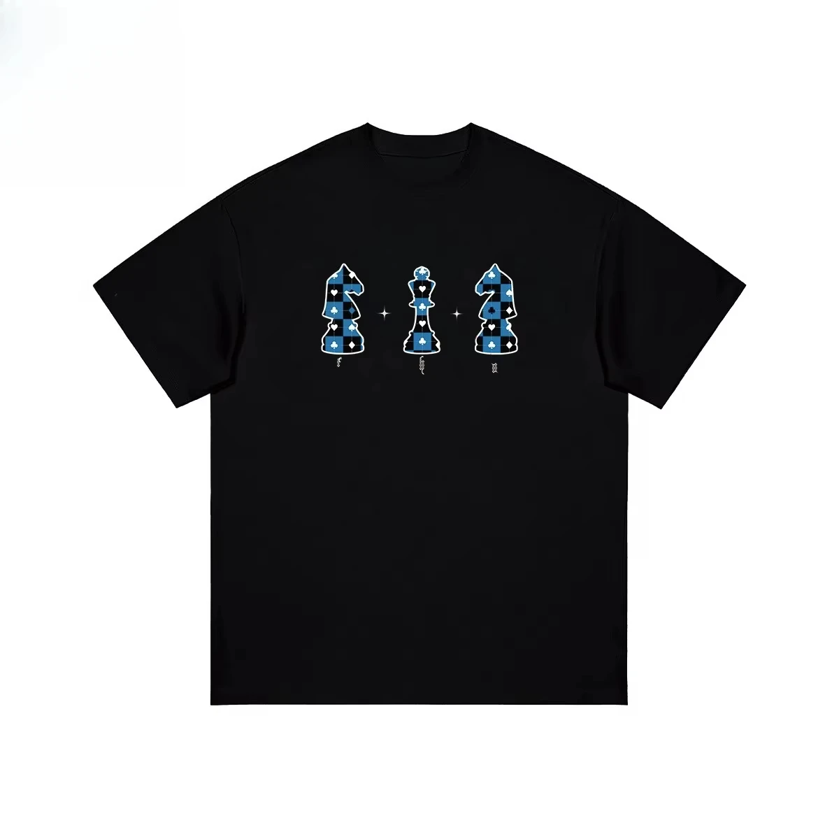 

2025 Summer New Chess-printed Graphic T-shirts for Men and Women Short-sleeved T-shirts High-quality Streetwear