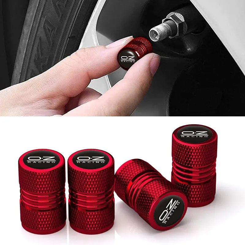 4PCS/LOT Car Stickers Universal Wheel Stem Air Tire Valve Caps Accessories For OZ Racing Trucks Bikes Automobiles Car Styling