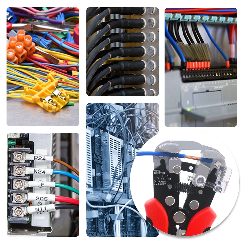 Multifunctional Wire Stripper CLE-D1 Stripping Range 0.2-6mm AWG24-10 With Sharp Thread Trimmer & Terminals Crimping Pliers