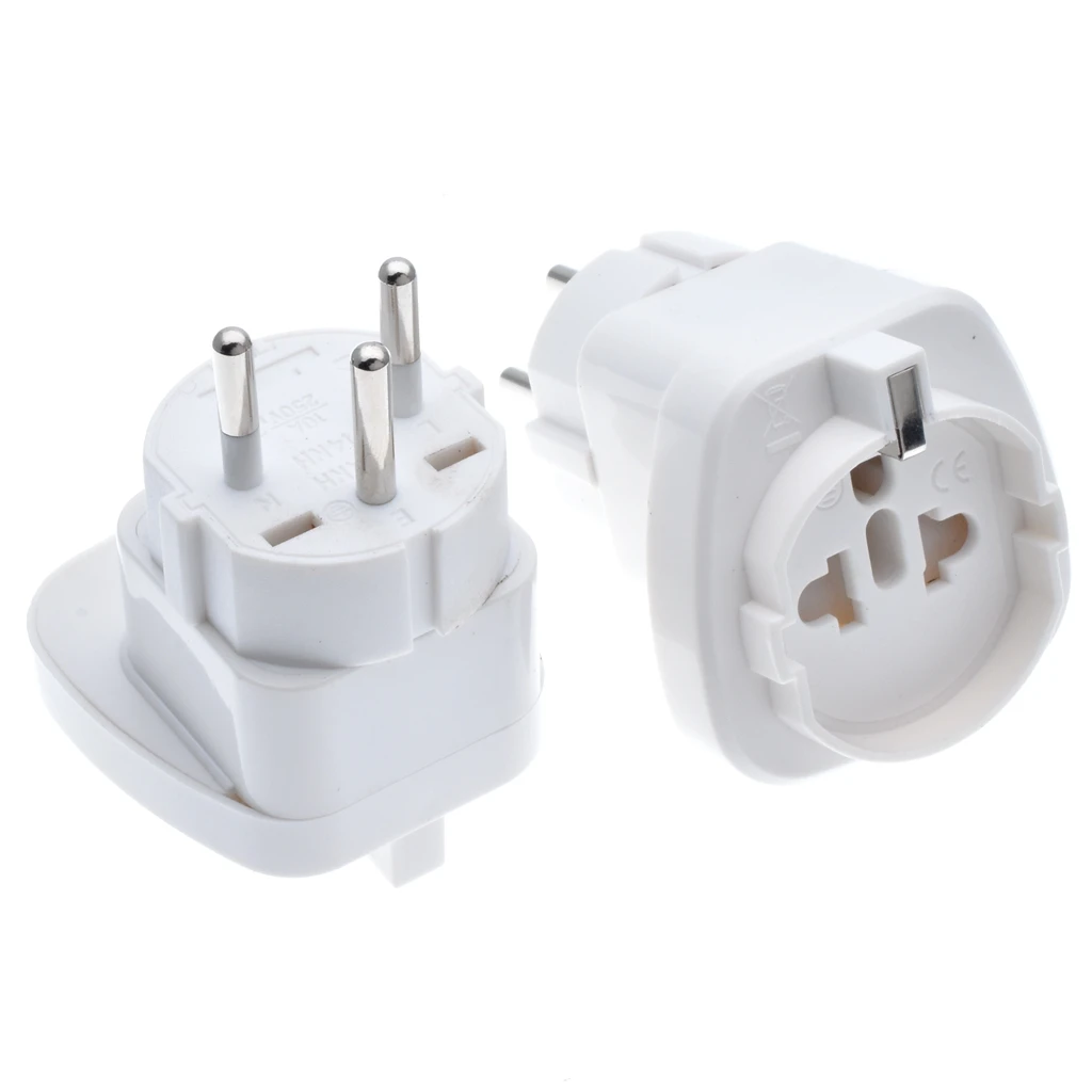 Adapter podróżny Izrael do USA/Włoch/Brazylia/Schuko Uniwersalny adapter wtyczki elektrycznej konwerter wtykowy wbudowany 250V 10A