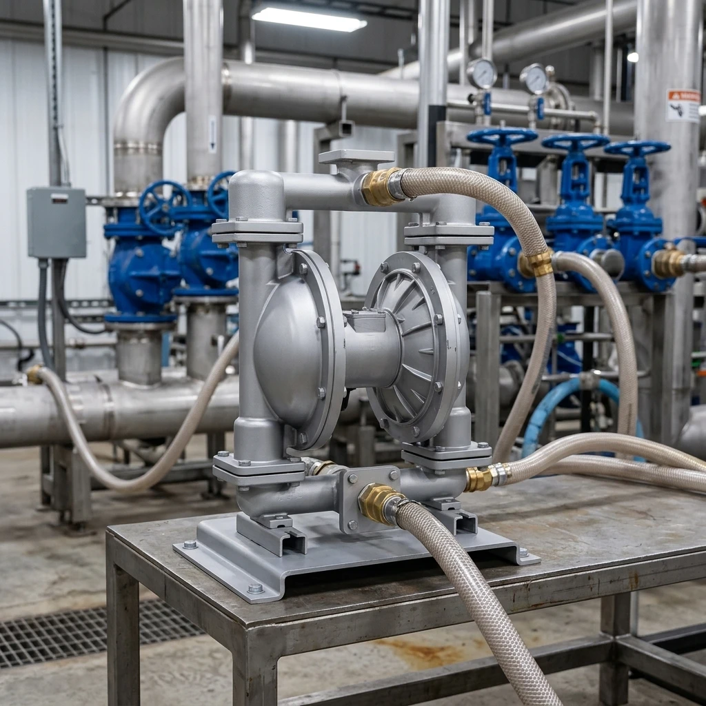 1 Inch Stainless Steel Pneumatic Diaphragm Pump, High Flow Sewage Pump for Wastewater Treatment