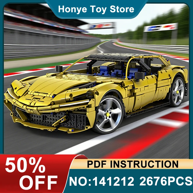 

High-end MOC-141212 Classic Speed Sports Vehicle Hypercar Edition Suitable for 42143 Building Block Puzzle Toy Christmas Gifts