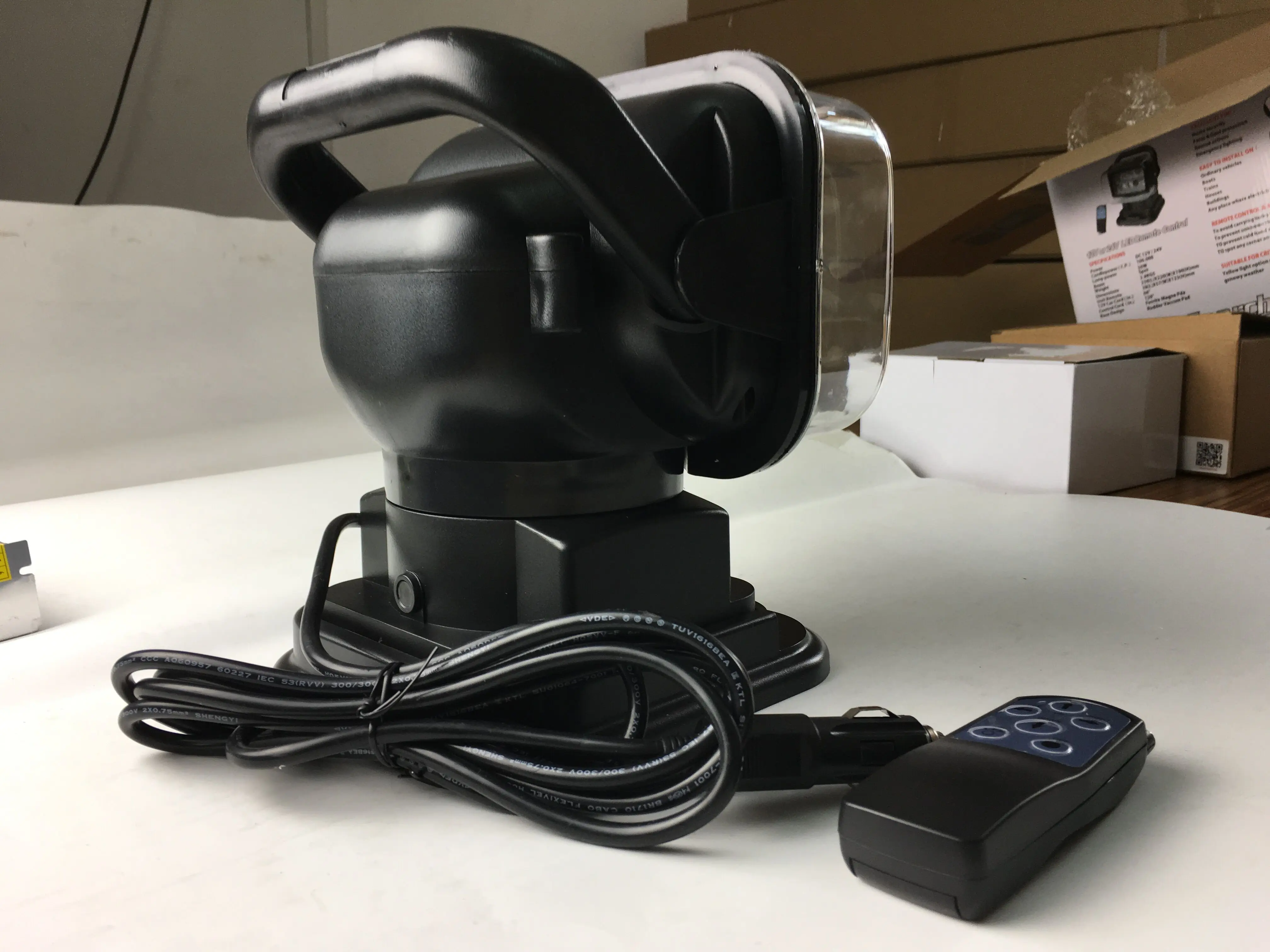 50W LED Search Lamp Wireless Remote 360°Around Led Spot Beam Outdoor Lamp ForCar Trains Boats Buildings Truck Tractors Excavator