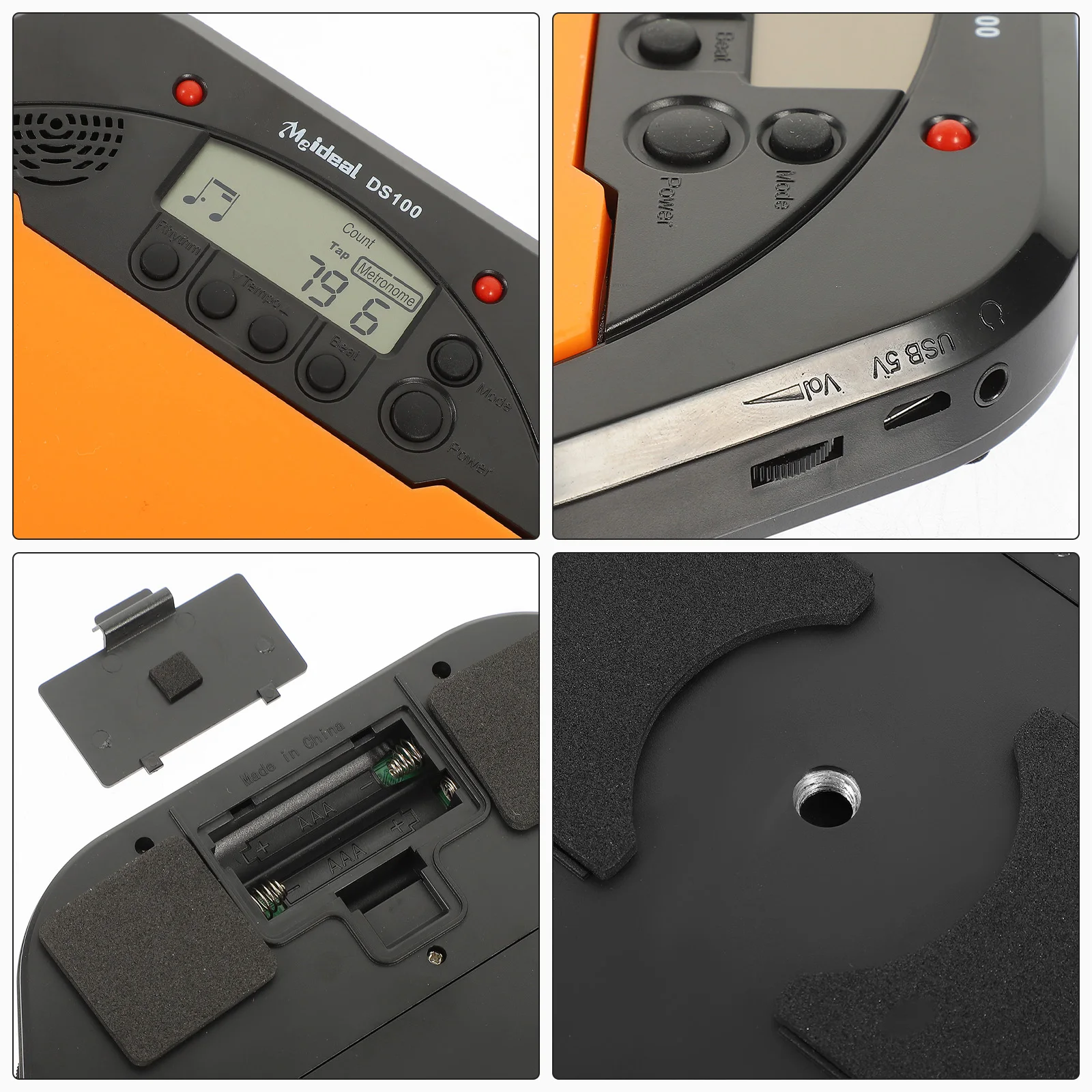 

Electronic Drum ABS Silicone Metronome Portable Practice Drum Pad Snare St Temp Tap Function Lightweight