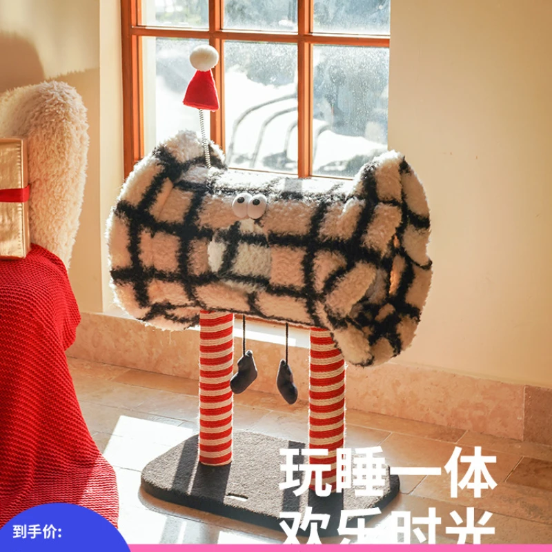 Christmas Candy Cat Crawler Grab Board Multi functional Small House Scratch Integrated No Occupation