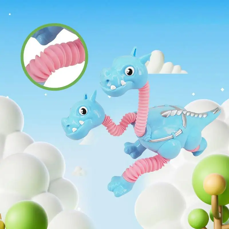 

Telescopic Cartoon Dinosaur Fidgets Toys Popping Tubes Stress Relief Sensory Anti-stress Squeeze Suction Cup Interactive Toys