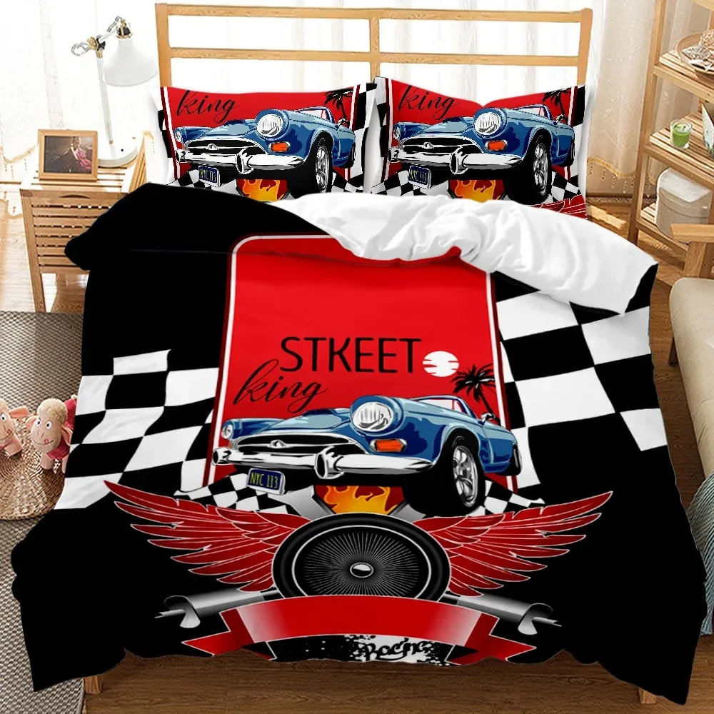 Cars Duvet Cover Set Decorative 23 Piece Bedding Set Queen King Full Twin Size Comforter Cover Cartoon Polyester Quilt Cover