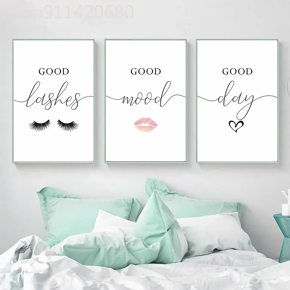 Eyelashes Prints Makeup Vanity Lashes  Beauty Poster Salon Picture NordicPainting Wall Art Canvas For Living Room Home Decor