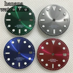 BLIGER 29mm Watch Dial Blue Gray Green Red Sun Pattern Dial Luminous index Suitable For NH35 NH36 Movement