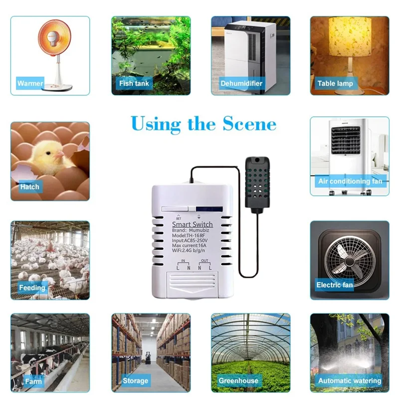 Excellent-For Ewelink Smart Wifi Switch Temperature And Humidity Monitoring 16A 3000W Switch With TH Sensor,For Alexa,Google Hom