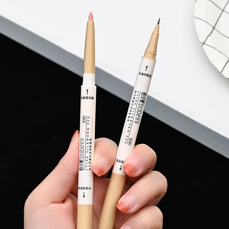 Double Headed Colorful Hightlight Pen Liquid Eyeliner Long Lasting Waterproof Sweatproof Anti Smudge Makeup Tool For Women