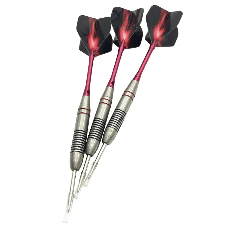 3pcs/1set Of 24g Stainless Steel Dart Needle Anti-fall Fine Aluminum Rod Red Aurora Wing Adult Training Entertainment Games