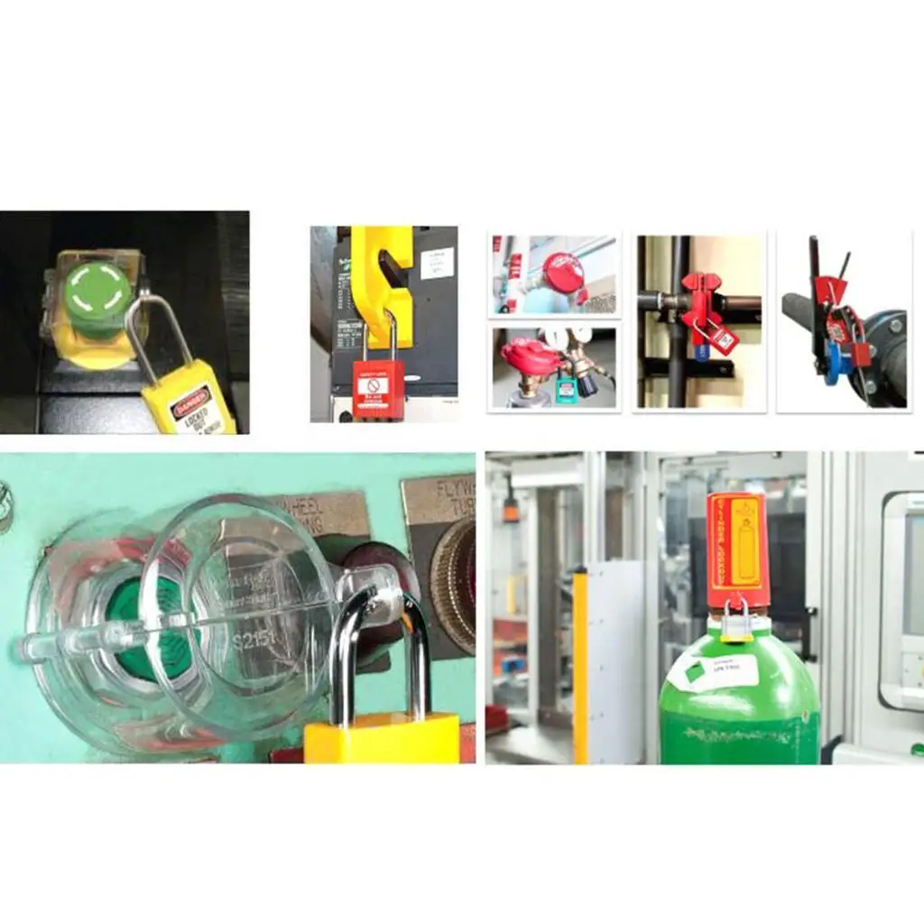 ステンレス鋼ケーブル安全南京錠ロックアウト分離ロック、7色ブルー