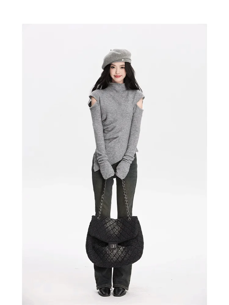 

Sweaters Jumpers Pullovers Womens Pullover Damen Women'S Social Western Style Layered Look BF Y2K Lady OL Work Professional Warm