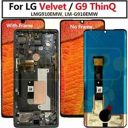 For LG Velvet lcd For LG G9 ThinQ LCD Display Touch Screen Digitizer Assembly Replacement For LG Velvet 5G LMG910EMW, LM-G910EMW