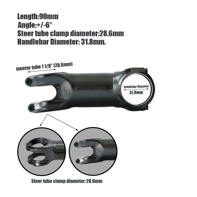 Extralite HyperStem superleggera الطريق السريع دراجة هوائية جبلية MTB الجذعية 1/4 (31.8 مللي متر) 1/8 (28.6 مللي متر) قطر المقود دراجة الملحقات #2
