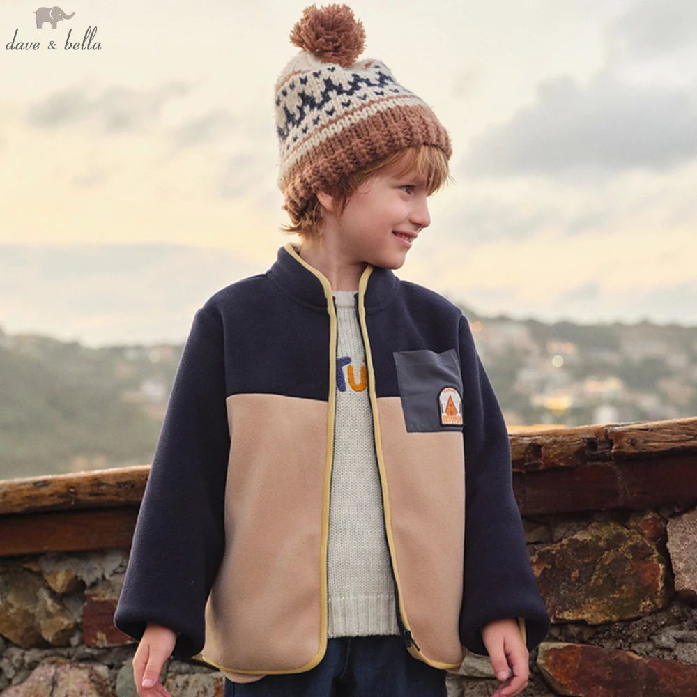 

Dave Bella Boys Spring Autumn Knitted Polar Fleece Jacket Coat for Children Casual Outdoor Outwear Kids Clothing Coat DK4254166