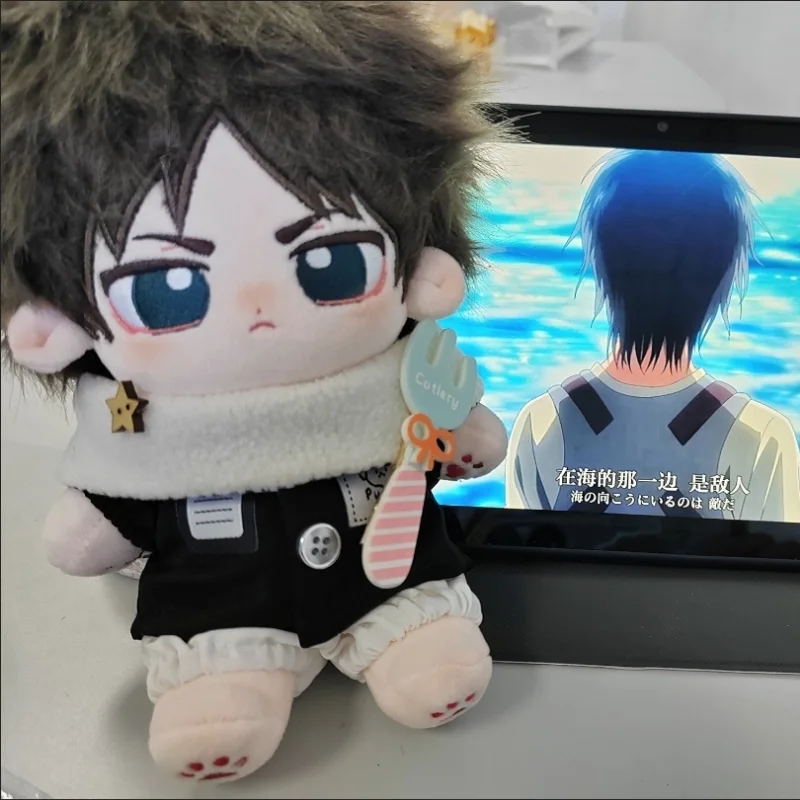 

Плюшевая кукла Эрен Ягер из аниме «Атака Титанов», 20 см, для косплея, хлопковая игрушка для детей, декор для косплея, подарок на день рождения для друга
