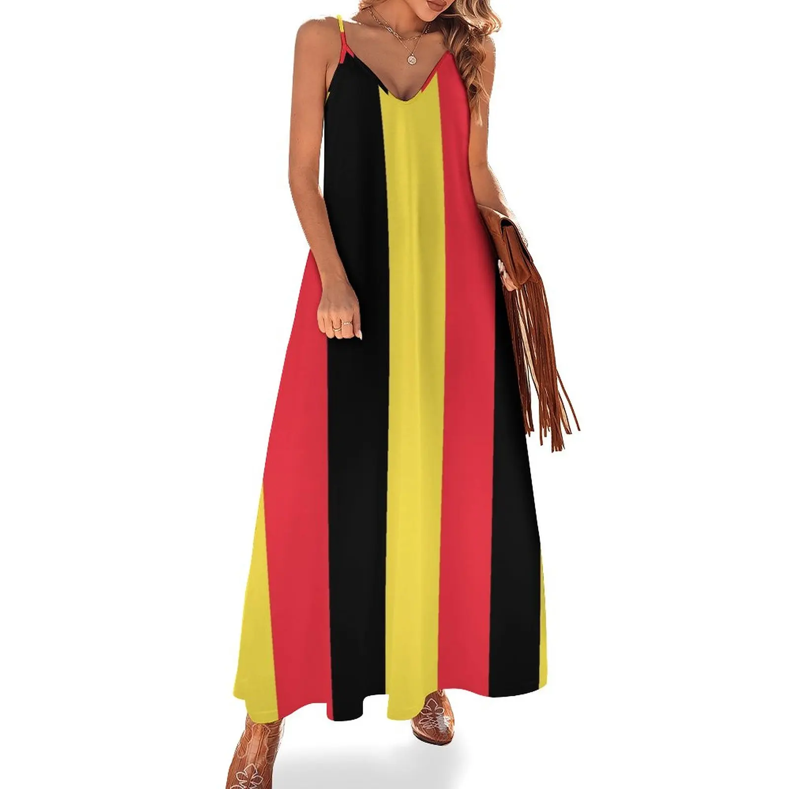 Vestido de noche de lujo sin mangas con Bandera de Bélgica, ropa estética, 2023