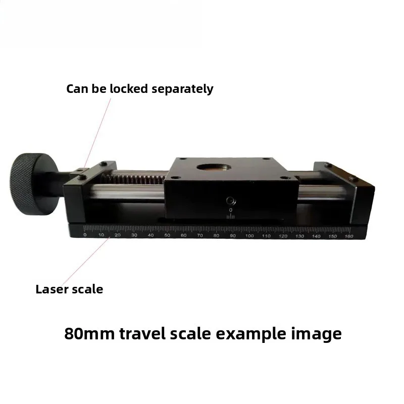MS-YT50 Manual Slide Table, T-type Lead Screw Displacement X-axis Sliding Miniature Worktable, XY Cross Slide Guide Rail