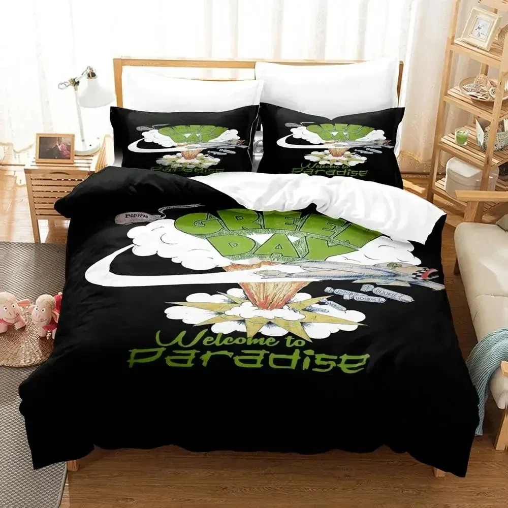 Green Day Welcome To Paradise Bedding Set Duvet Cover Bed Set Quilt Cover Pillowcase Comforter king Queen Size Boys Adult