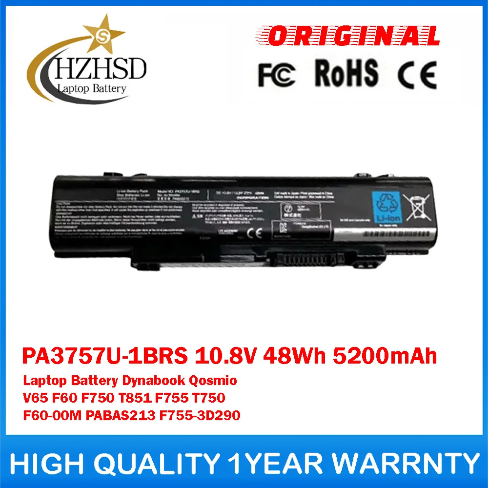 PA3757U-1BRS 10,8 V 48Wh 5200mAh batería original para ordenador portátil Toshiba Dynabook Qosmio V65 F60 F750 T851 F755 T750 F60-00M