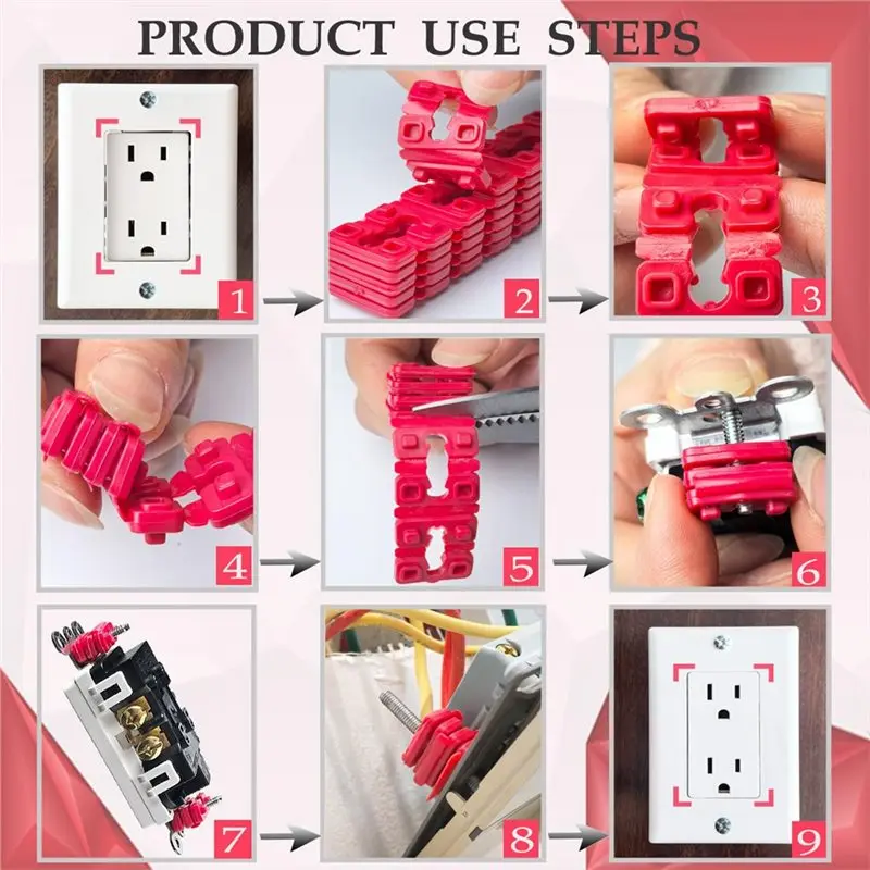 MOPHE-For Loose Outlet Plug Fix Switch And Receptacle Spacers 48PCS Outlet Spacers Electric Wall Switch Receptacle Extender