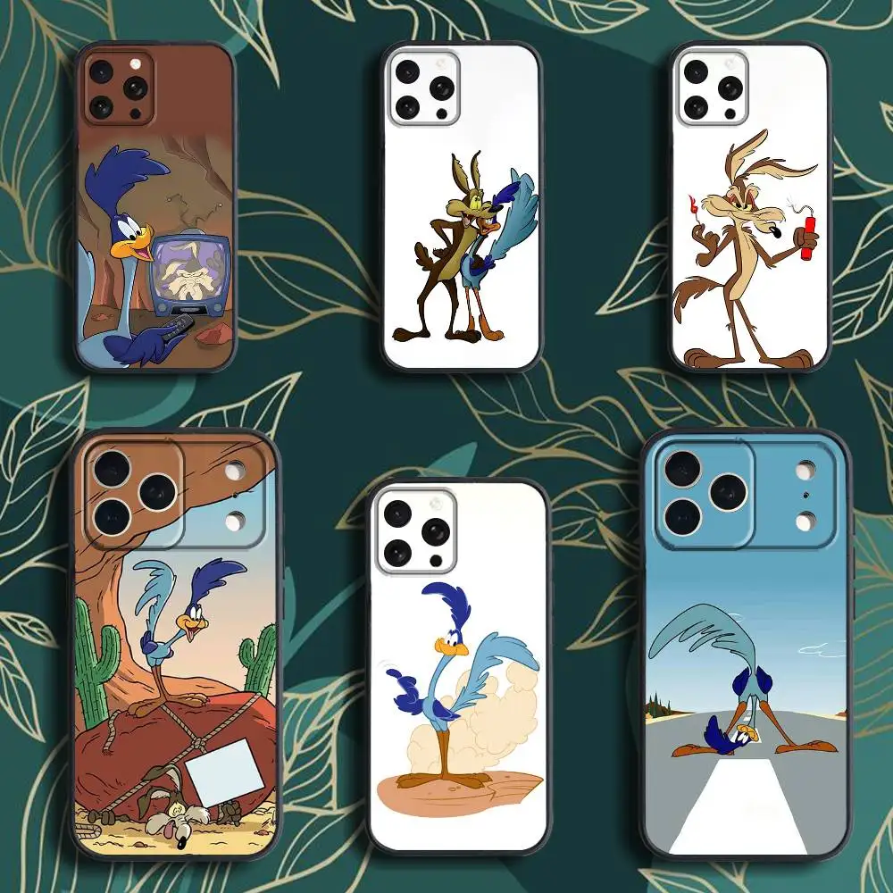 

RoadA RunnerS Willy CoyoteD Phone Case For iPhone 17,16,15,14,13,12,Pro,Max,Plus,E,SE4,Air,Mini Black Soft Box