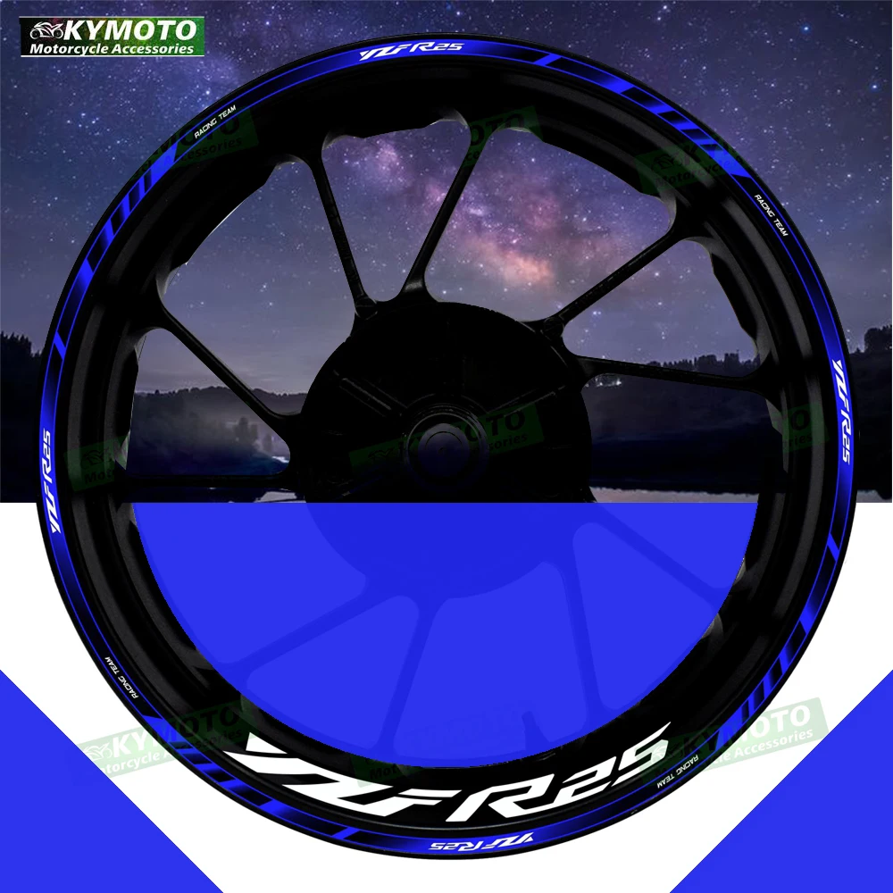 

For YZF R25 R 25 motorcycle accessories 17 inch front and rear wheel stickers wheel stripes reflective decals decoration