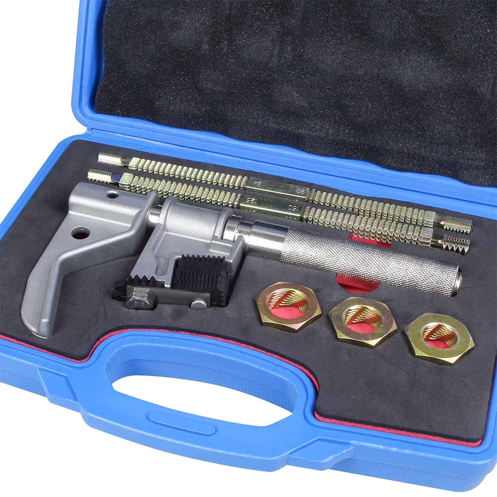 

Универсальный инструмент для ремонта наружной резьбы с императорской метрикой для наружного диаметра от 1 до 5-1/4 дюйма. (25 ~ 135 мм) со стандартной резьбой, набор штампов из 6 шт.