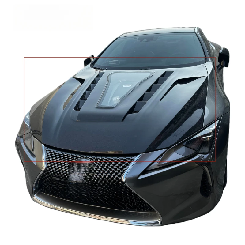 High Quality Double Sided Transparent Carbon Fiber Engine Bonnet Hood For LC500 LC500H Exterior Accessories
