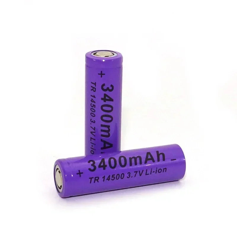 3400mAh 14500Battery 3.7V Li-ion Rechargeable Batteries 14500 AA Battery Lithium Cell for Led Flashlight Headlamps Torch Shaver