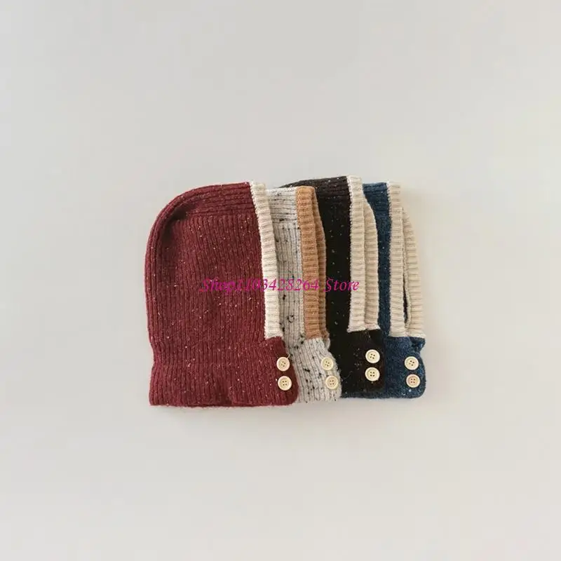 Warm Knitted Winter Cap Neck Ear Cover For Children Age 2-6 Machine Washable Design