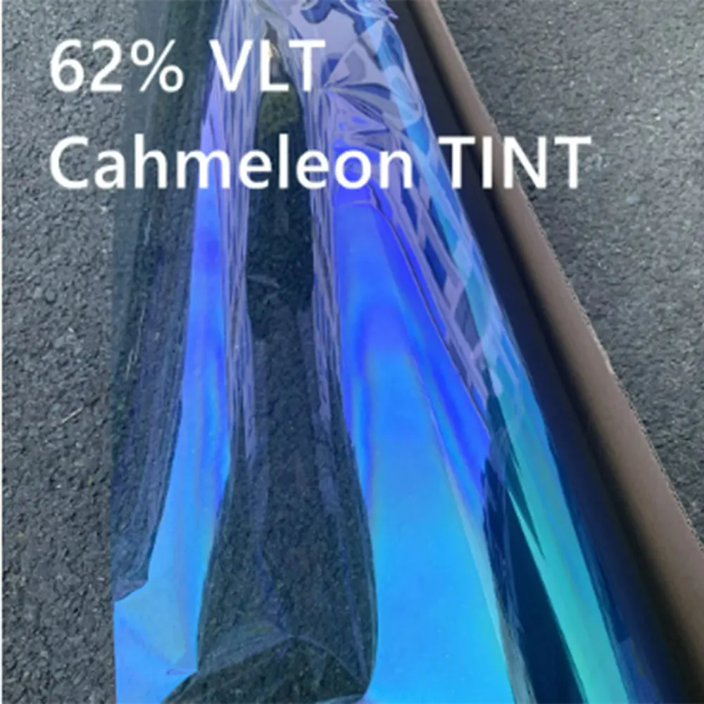 Window Tint for Cars,Purple blue 62% VLT Chameleon Window Tint Film Nano Ceramic car windows  Top Premium 1.52X30m  5x100ft Roll