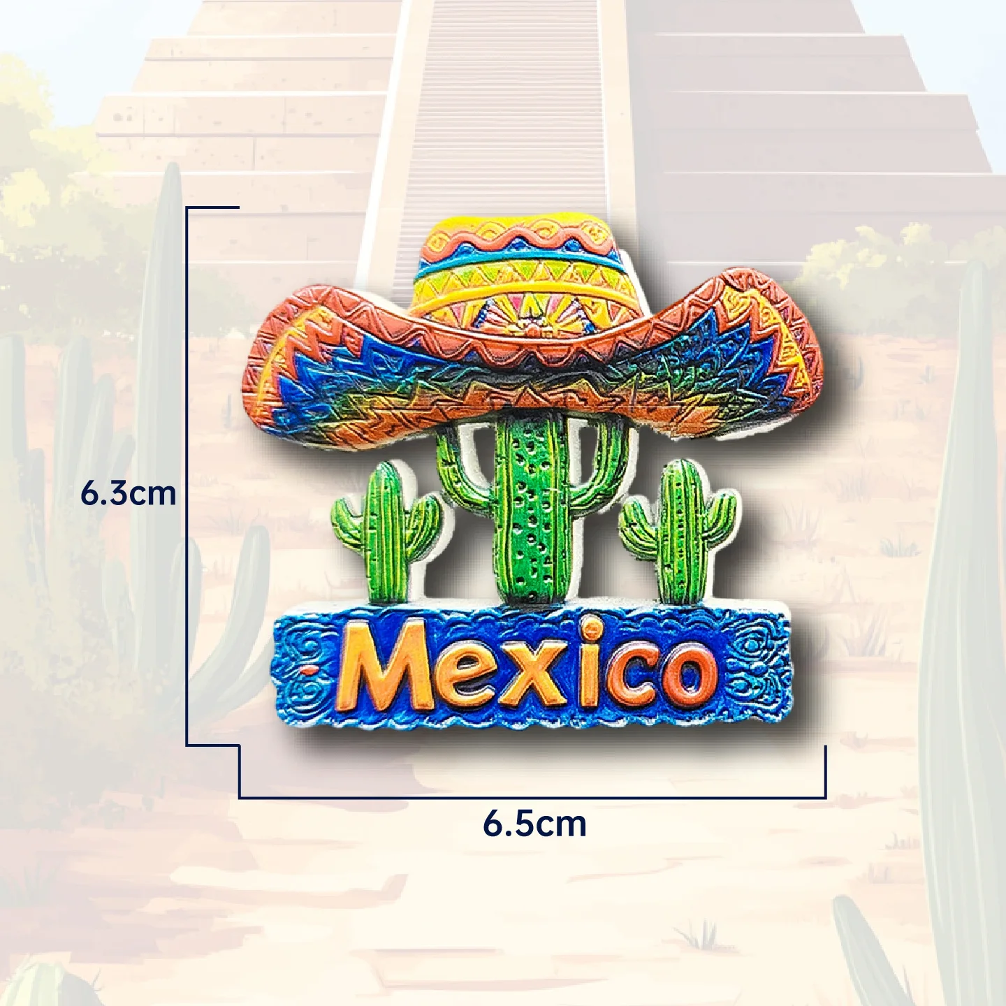 3D Magnetic Fridge Magnets, Mexican Cactus Themed, Travel Souvenirs & Gifts, Home Decor Stickers for TV and Refrigerator