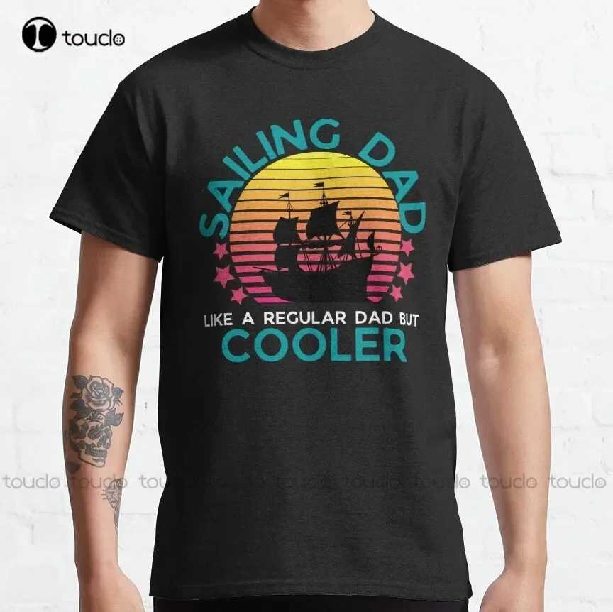 Mens Sailing Dad | Sailboat Sailor Classic T-Shirt Henley Shirt Women Custom Aldult Teen Unisex Digital Printing Tee Shirt