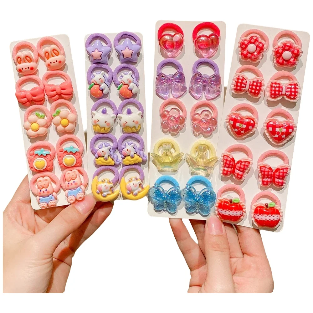 Attaches pour cheveux étoile/cœur/fleur 10 pièces : élastiques, mignonnes, toutes saisons, cadeau parfait