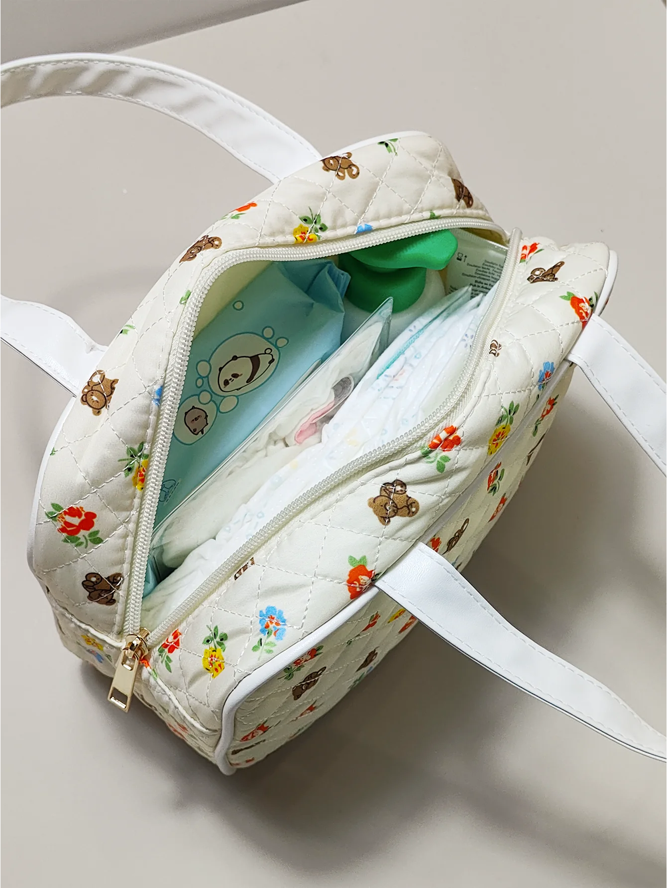 1pc printing portable mommy out hand bag diaper storage bag