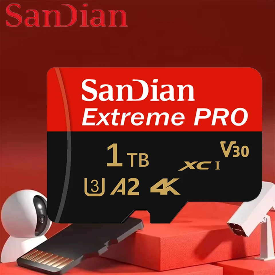 بطاقة ذاكرة Micro SD TF V30 4K HD U3 عالية السرعة، سعة 32 جيجابايت، 64 جيجابايت، 128 جيجابايت، 256 جيجابايت، 512 جيجابايت، مثالية لتخزين الملفات في كاميرات الحركة.
