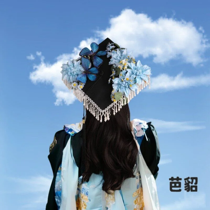 

Handmade Bachelor Cap Graduation Ceremony Hat Floral Crown Student Graduation Photo-taking Chinese Style Bachelor Costume Acc...