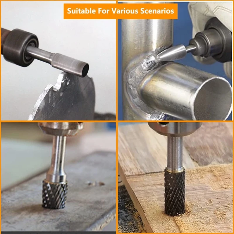 ダブルカットディグラインダービット、研磨用カーバイドロータリーバリ、シャンクタングステンスチール、新品、8個、1 "、4"