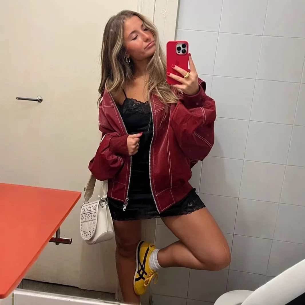 

Байкерские куртки женские куртки женские вязаные трикотажные изделия с манжетами и длинными рукавами в корейском стиле милые студенческие консервативные молодежные весенние сексуальные