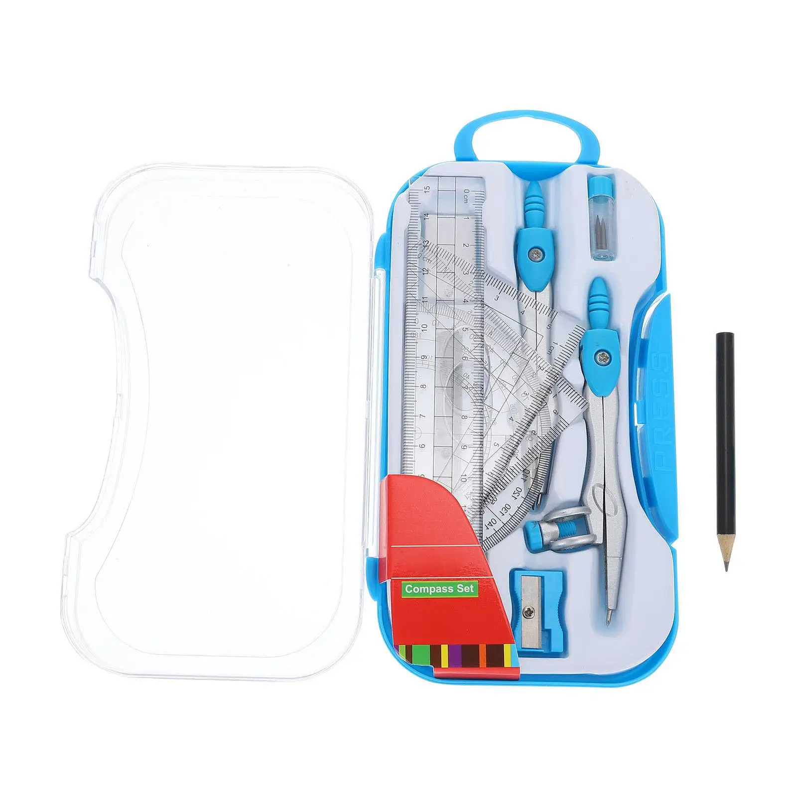 1 set Drafting Tools Set Engineering Drawing Kit Professional Architect Compass Ruler Eraser Students Design Scale Storage Box