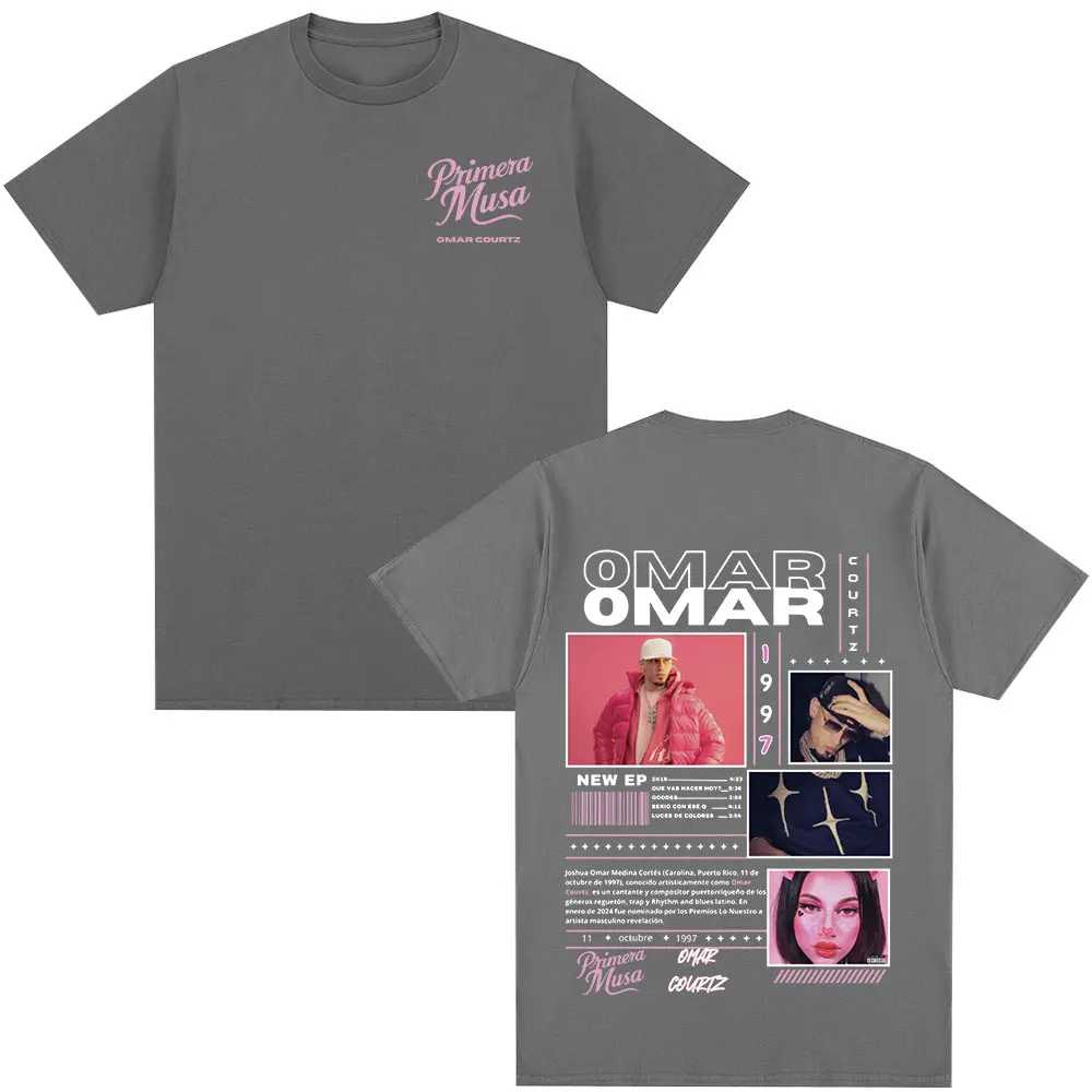 Omar Courtz Primera Musa Album Tour Merch T Shirt Men Women Clothing Hip Hop Fashion T-shirt Casual Cotton Short Sleeve T-shirts image 6