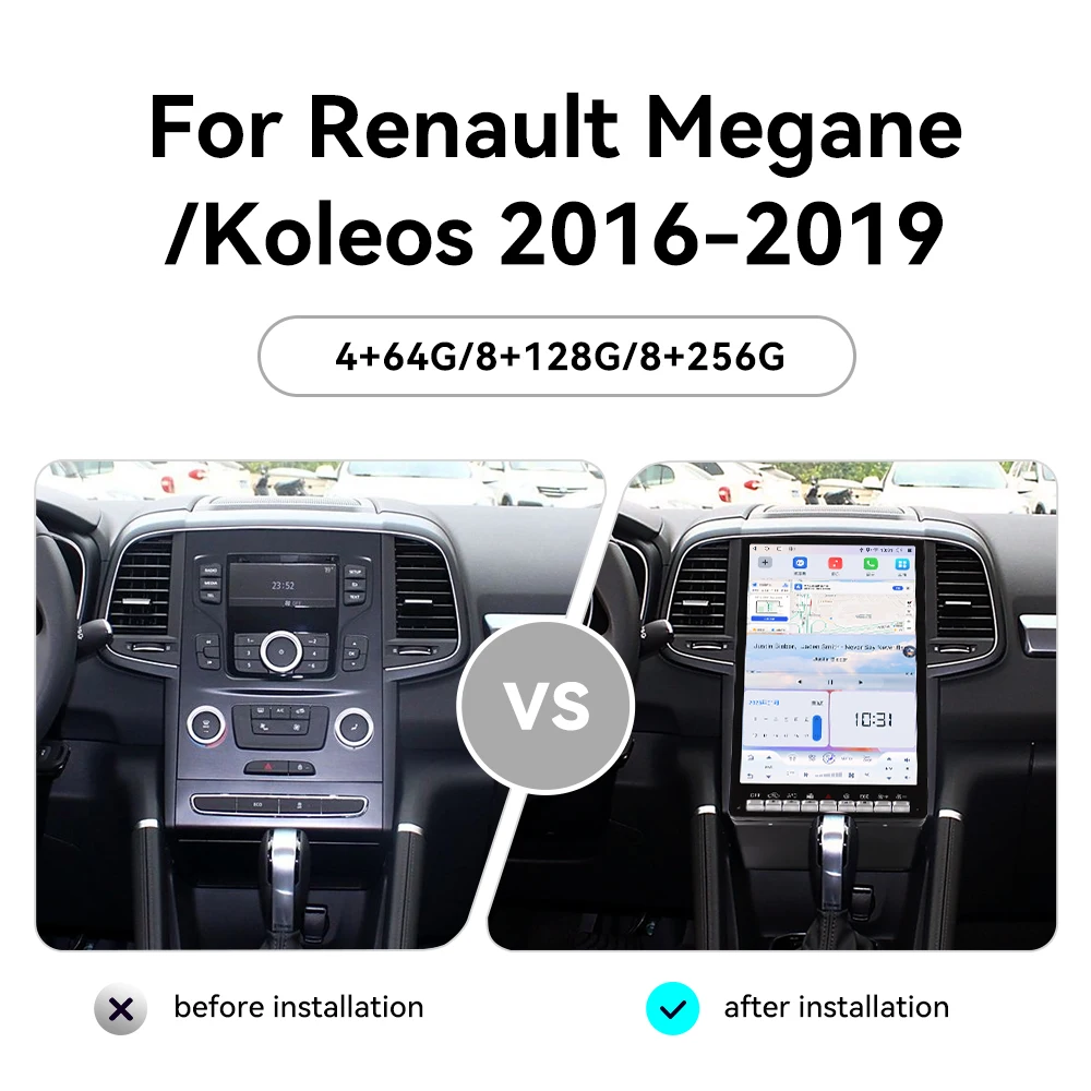14.5'' Android 14 Car Radio GPS Navigation Carplay for Player Touch Screen for For Renault Megane /Koleos 2016-2019 Dashboard